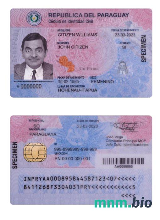 Karta identyfikacyjna Paragwaju 2023-obecnie